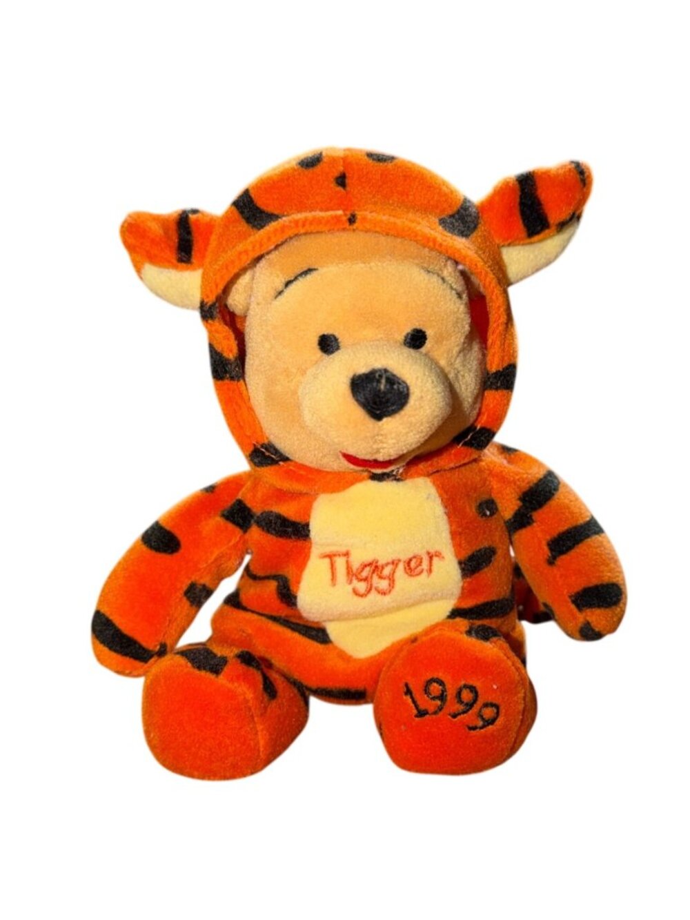 The Disney Store Winnie The Pooh Dressed Tigger Bean Plush-1999-GUC
